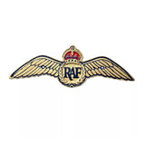 Embossed gold plated aluminium RAF Wings design plaque.