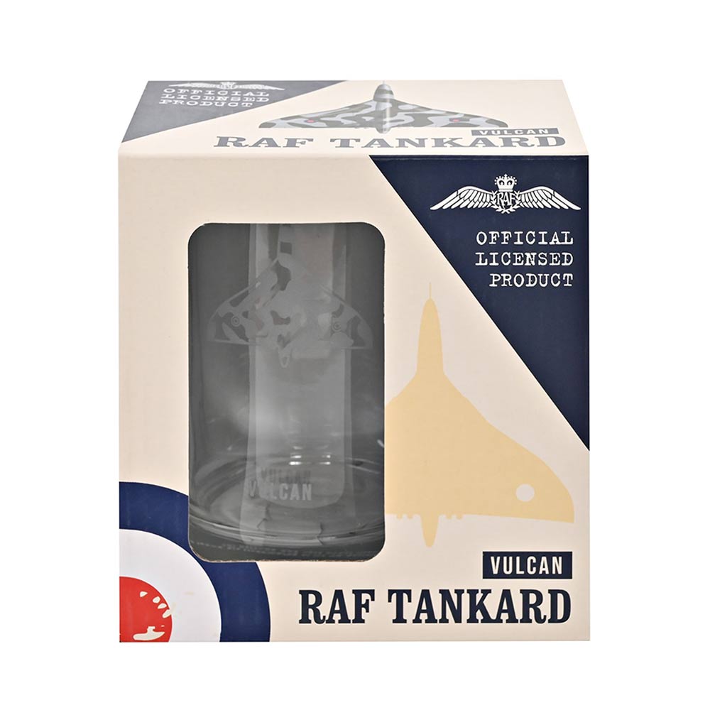 RAF Echced Glass Tankard Vulcan