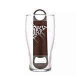 RAF official license Vulcan etched on pint glass with leather bottle opener.