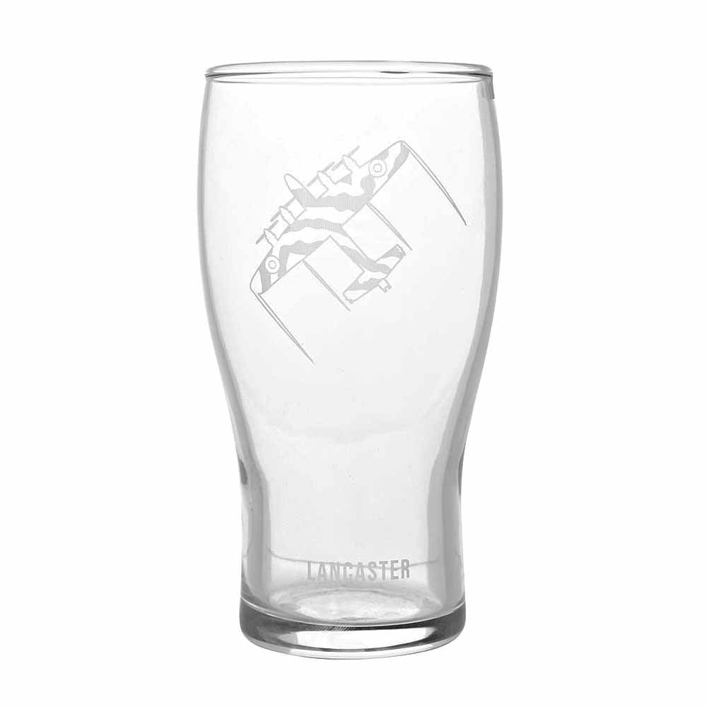 RAF Etched Pint Glass & Bottle Opener Set - Lancaster