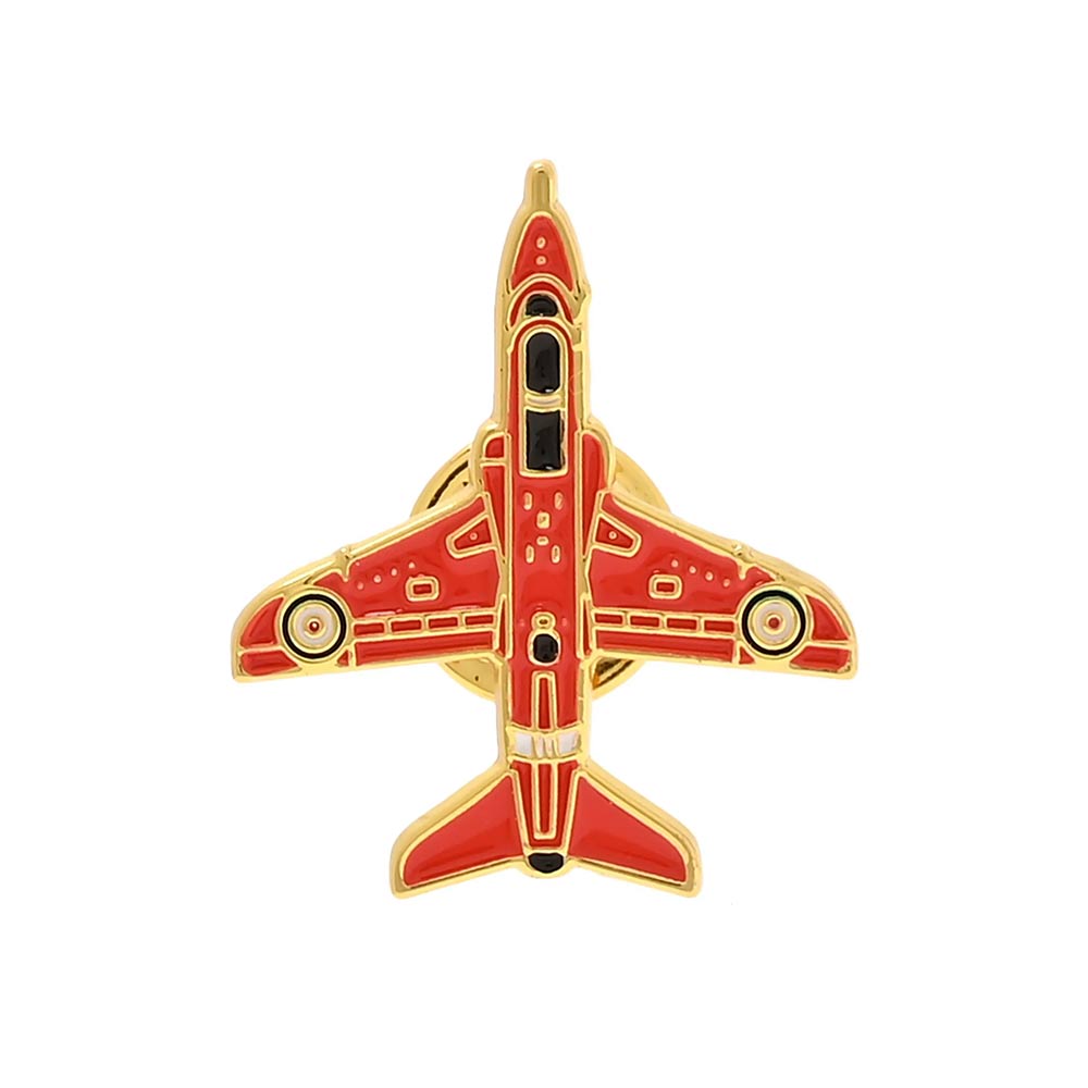 Red Arrows Hawk aircraft crafted from high quality enamel, it features the aircraft's bold red colour accented by the distinctive RAF Roundel on each wing.