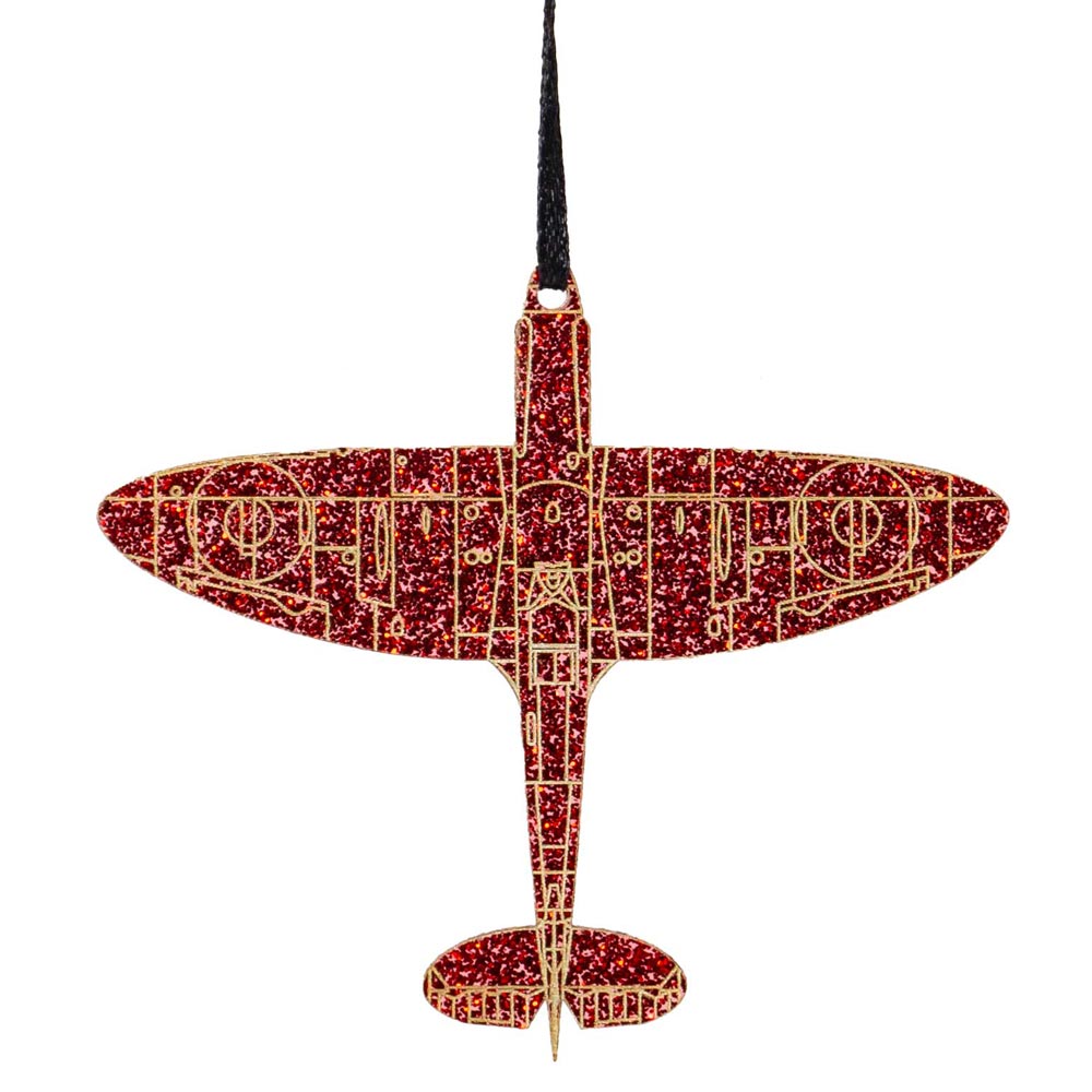 Spitfire Glitter Christmas Tree Decoration