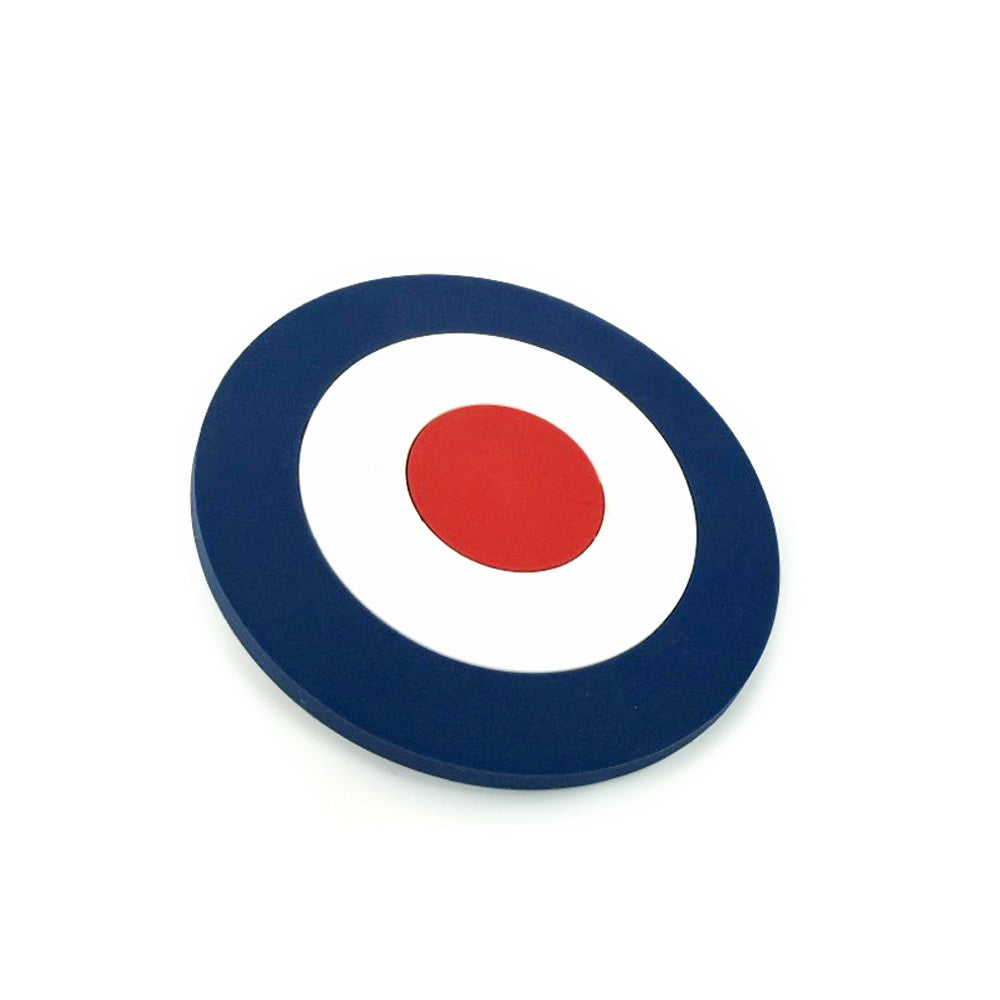 PVC coaster with a Roundel design. Approx. 9.5 cm in diameter.