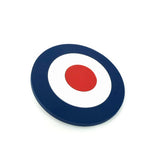 PVC coaster with a Roundel design. Approx. 9.5 cm in diameter.