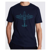 High-quality cotton crew neck T-shirt made exclusively for the Royal Air Force Museum, featuring a detailed graphic of a Spitfire plane on the front.