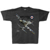 Charcoal colored t-shirt with a Spitfire MKIX graphic.