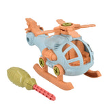 15cm Bio plastic helicopter shape kids toy , in brown and light blue colour.