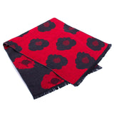 Multi Red Poppy Grey Scarf