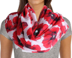 Poppy Scarf White & Red