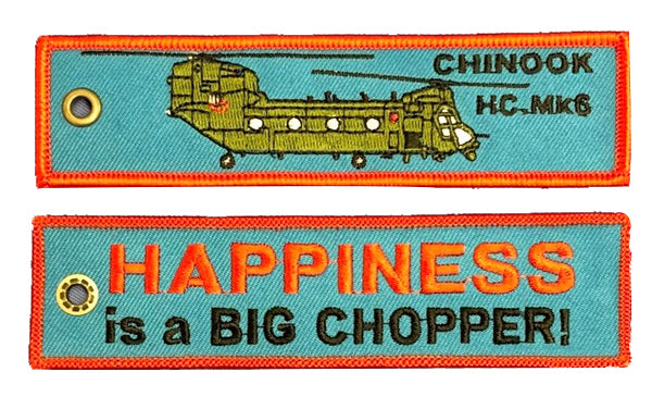 Chinook Happiness Embroidered Keyring