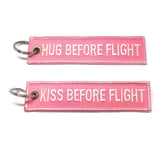 Hug And Kiss Before Flight Cloth Keyring