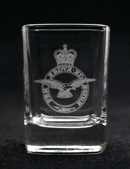 RAF Crest Dram Glass Square