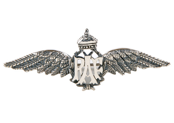 RAF Wings Sweetheart Silver Brooch