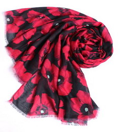 Poppy Scarf Black & Red