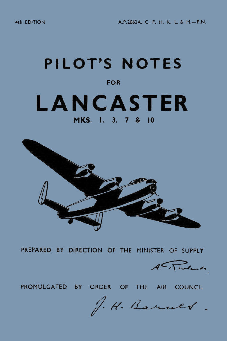 Avro Lancaster I, III & X Pilots Notes