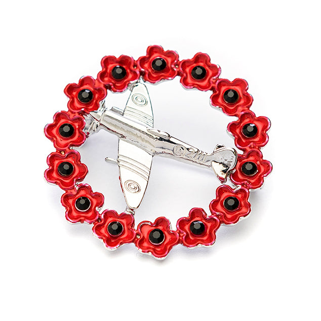 Spitfire & Poppy Wreath Brooch