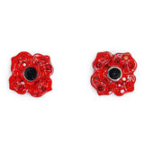 Pave Crystal Poppy Stud Earrings