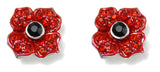 Pave Crystal Poppy Stud Earrings