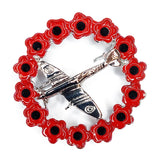 Spitfire & Poppy Wreath Brooch