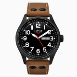 Pilot Watch - Black Face Tan Strap